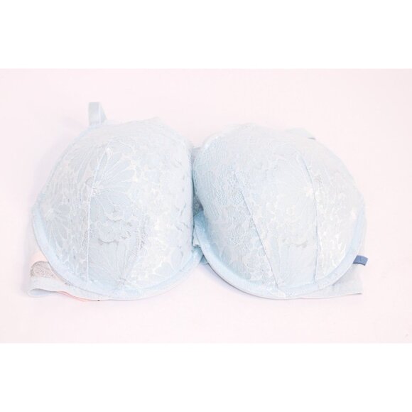 Victoria's Secret 34DD Blue Solid Push Up Lace Lightly Padded Unwired Razorback - Picture 13 of 14